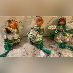 Heirloom Ornaments from Ashton-Drake 3 Irish Blessings Angels by G.G. Santiago.